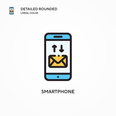Akıllı telefon vektör simgesi. Modern vektör illüstrasyon kavramları. Düzenlemesi ve kişiselleştirmesi kolay.