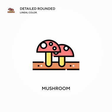 Mantar vektör simgesi. Modern vektör illüstrasyon kavramları. Düzenlemesi ve kişiselleştirmesi kolay.