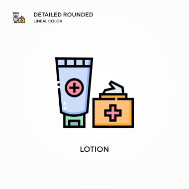 Losyon vektör simgesi. Modern vektör illüstrasyon kavramları. Düzenlemesi ve kişiselleştirmesi kolay.
