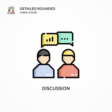 Tartışma vektör simgesi. Modern vektör illüstrasyon kavramları. Düzenlemesi ve kişiselleştirmesi kolay.