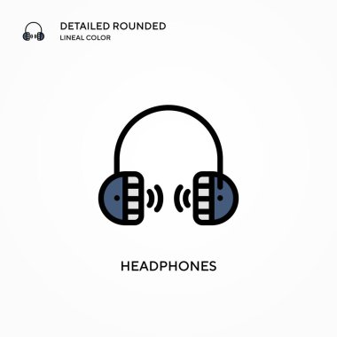 Kulaklık vektör simgesi. Modern vektör illüstrasyon kavramları. Düzenlemesi ve kişiselleştirmesi kolay.