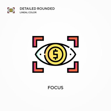 Vektör simgesine odaklan. Modern vektör illüstrasyon kavramları. Düzenlemesi ve kişiselleştirmesi kolay.