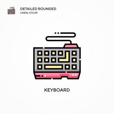Klavye vektör simgesi. Modern vektör illüstrasyon kavramları. Düzenlemesi ve kişiselleştirmesi kolay.