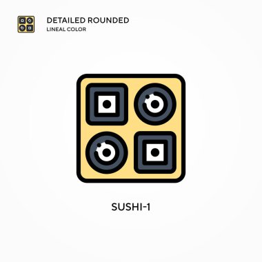Suşi-1 vektör simgesi. Modern vektör illüstrasyon kavramları. Düzenlemesi ve kişiselleştirmesi kolay.