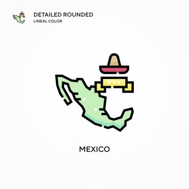 Meksika vektör ikonu. Modern vektör illüstrasyon kavramları. Düzenlemesi ve kişiselleştirmesi kolay.