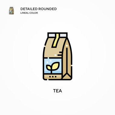 Çay vektör simgesi. Modern vektör illüstrasyon kavramları. Düzenlemesi ve kişiselleştirmesi kolay.