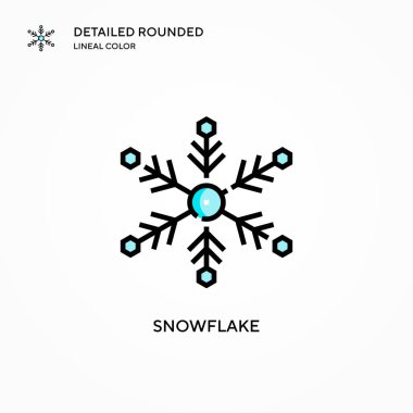 Kar Tanesi vektör simgesi. Modern vektör illüstrasyon kavramları. Düzenlemesi ve kişiselleştirmesi kolay.
