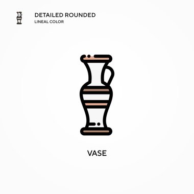 Vazo vektör simgesi. Modern vektör illüstrasyon kavramları. Düzenlemesi ve kişiselleştirmesi kolay.