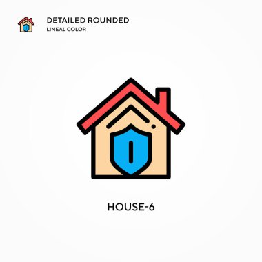 Ev-6 vektör simgesi. Modern vektör illüstrasyon kavramları. Düzenlemesi ve kişiselleştirmesi kolay.
