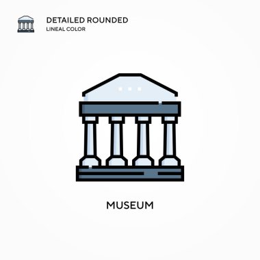 Müze vektör simgesi. Modern vektör illüstrasyon kavramları. Düzenlemesi ve kişiselleştirmesi kolay.