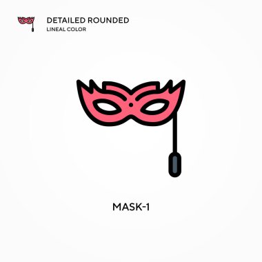 Maske-1 vektör simgesi. Modern vektör illüstrasyon kavramları. Düzenlemesi ve kişiselleştirmesi kolay.