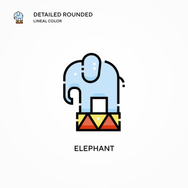 Fil vektör simgesi. Modern vektör illüstrasyon kavramları. Düzenlemesi ve kişiselleştirmesi kolay.