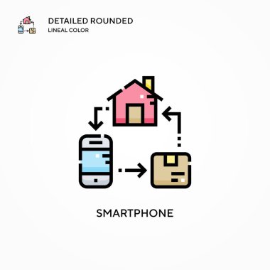 Akıllı telefon vektör simgesi. Modern vektör illüstrasyon kavramları. Düzenlemesi ve kişiselleştirmesi kolay.