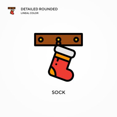 Sock vektör simgesi. Modern vektör illüstrasyon kavramları. Düzenlemesi ve kişiselleştirmesi kolay.