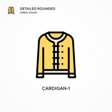 Cardigan-1 vektör simgesi. Modern vektör illüstrasyon kavramları. Düzenlemesi ve kişiselleştirmesi kolay.