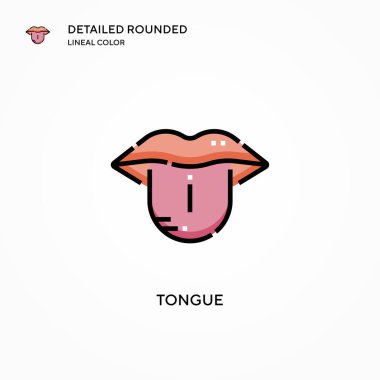 Dil vektör simgesi. Modern vektör illüstrasyon kavramları. Düzenlemesi ve kişiselleştirmesi kolay.