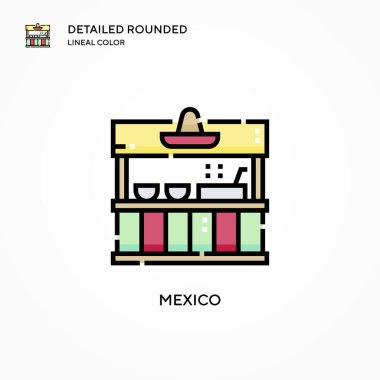 Meksika vektör ikonu. Modern vektör illüstrasyon kavramları. Düzenlemesi ve kişiselleştirmesi kolay.