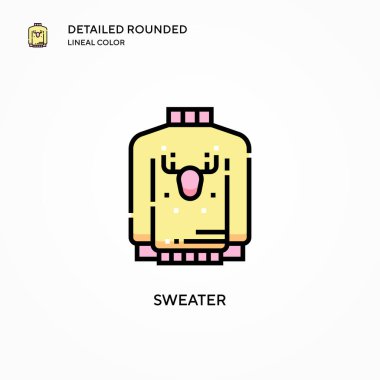 Süveter vektör simgesi. Modern vektör illüstrasyon kavramları. Düzenlemesi ve kişiselleştirmesi kolay.