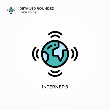 İnternet-3 vektör simgesi. Modern vektör illüstrasyon kavramları. Düzenlemesi ve kişiselleştirmesi kolay.