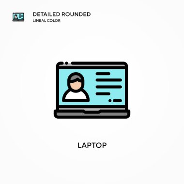 Laptop vektör simgesi. Modern vektör illüstrasyon kavramları. Düzenlemesi ve kişiselleştirmesi kolay.