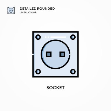 Soket vektör simgesi. Modern vektör illüstrasyon kavramları. Düzenlemesi ve kişiselleştirmesi kolay.