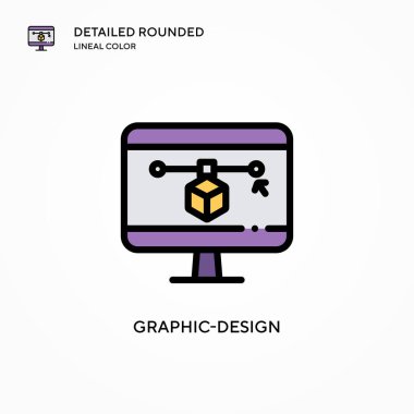 Grafik tasarım vektör simgesi. Modern vektör illüstrasyon kavramları. Düzenlemesi ve kişiselleştirmesi kolay.