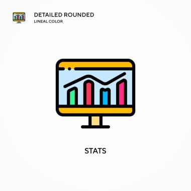 İstatistik vektör simgesi. Modern vektör illüstrasyon kavramları. Düzenlemesi ve kişiselleştirmesi kolay.