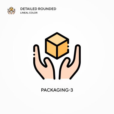 Ambalaj-3 vektör simgesi. Modern vektör illüstrasyon kavramları. Düzenlemesi ve kişiselleştirmesi kolay.