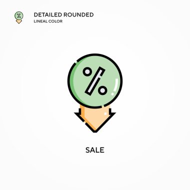 Satış vektörü ikonu. Modern vektör illüstrasyon kavramları. Düzenlemesi ve kişiselleştirmesi kolay.