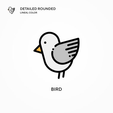 Kuş vektör simgesi. Modern vektör illüstrasyon kavramları. Düzenlemesi ve kişiselleştirmesi kolay.