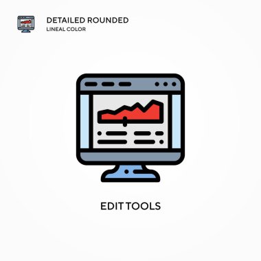 Araç vektör simgesini düzenle. Modern vektör illüstrasyon kavramları. Düzenlemesi ve kişiselleştirmesi kolay.