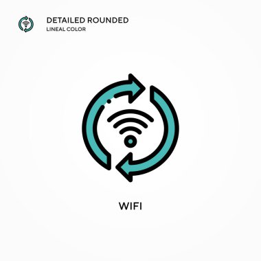 Wifi vektör simgesi. Modern vektör illüstrasyon kavramları. Düzenlemesi ve kişiselleştirmesi kolay.