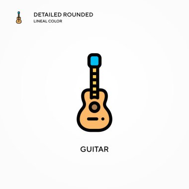 Gitar vektör simgesi. Modern vektör illüstrasyon kavramları. Düzenlemesi ve kişiselleştirmesi kolay.