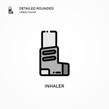 Astım ilacı vektör simgesi. Modern vektör illüstrasyon kavramları. Düzenlemesi ve kişiselleştirmesi kolay.