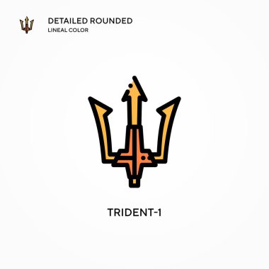 Trident-1 vektör simgesi. Modern vektör illüstrasyon kavramları. Düzenlemesi ve kişiselleştirmesi kolay.