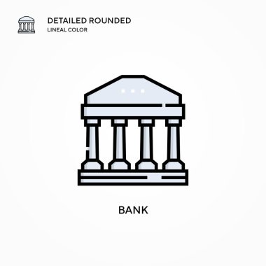 Banka vektör simgesi. Modern vektör illüstrasyon kavramları. Düzenlemesi ve kişiselleştirmesi kolay.