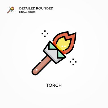 Meşale vektör simgesi. Modern vektör illüstrasyon kavramları. Düzenlemesi ve kişiselleştirmesi kolay.