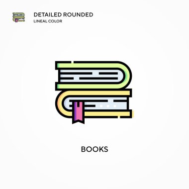 Kitap vektör simgesi. Modern vektör illüstrasyon kavramları. Düzenlemesi ve kişiselleştirmesi kolay.