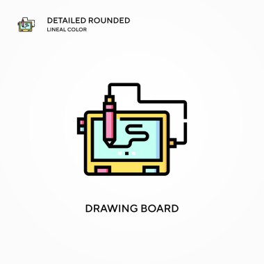 Tahta vektör simgesi çiziliyor. Modern vektör illüstrasyon kavramları. Düzenlemesi ve kişiselleştirmesi kolay.