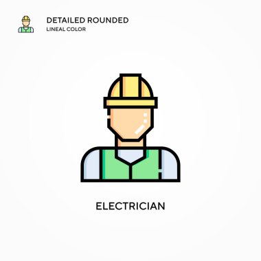 Elektrik vektör simgesi. Modern vektör illüstrasyon kavramları. Düzenlemesi ve kişiselleştirmesi kolay.