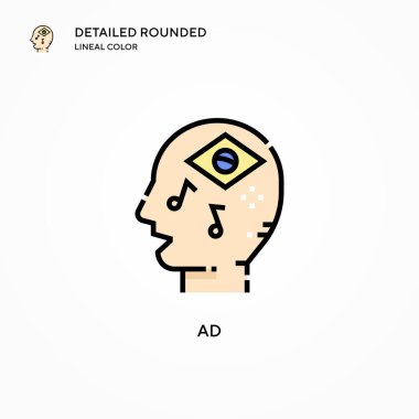 Ad vektör simgesi. Modern vektör illüstrasyon kavramları. Düzenlemesi ve kişiselleştirmesi kolay.