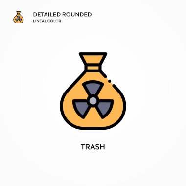 Çöp vektörü simgesi. Modern vektör illüstrasyon kavramları. Düzenlemesi ve kişiselleştirmesi kolay.