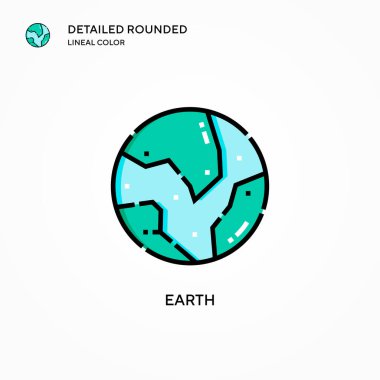 Dünya vektör simgesi. Modern vektör illüstrasyon kavramları. Düzenlemesi ve kişiselleştirmesi kolay.