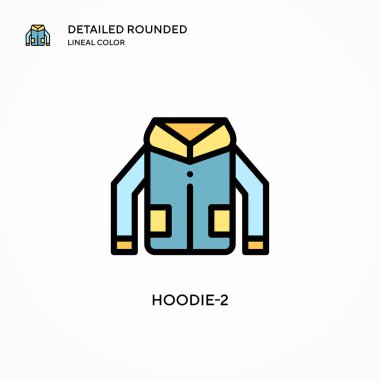 Kapüşonlu-2 vektör ikonu. Modern vektör illüstrasyon kavramları. Düzenlemesi ve kişiselleştirmesi kolay.