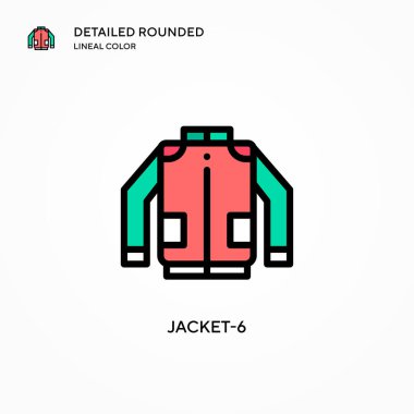 Ceket-6 vektör simgesi. Modern vektör illüstrasyon kavramları. Düzenlemesi ve kişiselleştirmesi kolay.