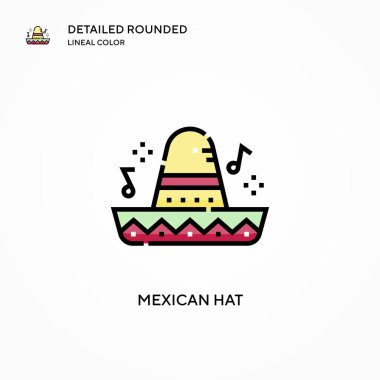 Meksika şapka vektör simgesi. Modern vektör illüstrasyon kavramları. Düzenlemesi ve kişiselleştirmesi kolay.