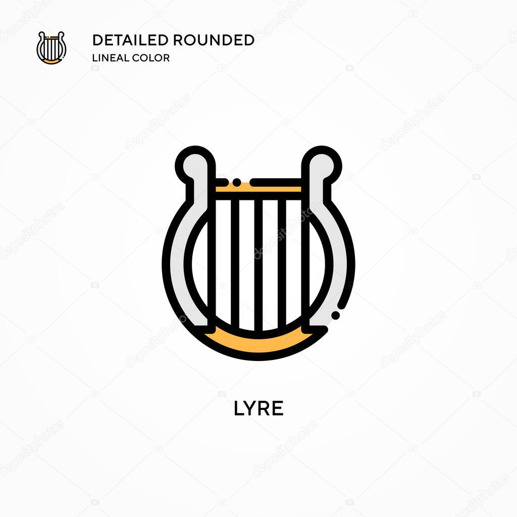 Lyre vector icon. Modern vector illustration concepts. Easy to edit and customize.