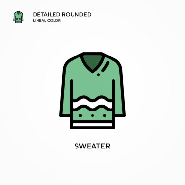 Süveter vektör simgesi. Modern vektör illüstrasyon kavramları. Düzenlemesi ve kişiselleştirmesi kolay.