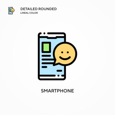 Akıllı telefon vektör simgesi. Modern vektör illüstrasyon kavramları. Düzenlemesi ve kişiselleştirmesi kolay.