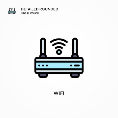 Wifi vektör simgesi. Modern vektör illüstrasyon kavramları. Düzenlemesi ve kişiselleştirmesi kolay.